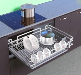 KỆ ĐỰNG BÁT ĐĨA ĐA NĂNG OVAL HỢP KIM PHỦ NANO