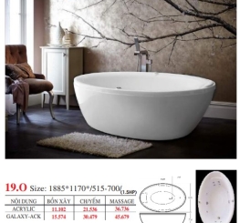 BỒN TẮM OVAL ĐẶT SÀN & ÂM - VIỆT MỸ