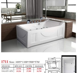 BỒN TẮM DÀI ĐẶT SÀN V17X - VIỆT MỸ