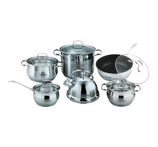 BỘ NỒI INOX 6 MÓN CÓ SIÊU ĐUN NƯỚC CANAVAL CA139