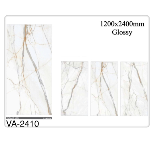 GẠCH ỐP LÁT ẤN ĐỘ 1200x2400mm-STATUARIO DOES (VA-2410)
