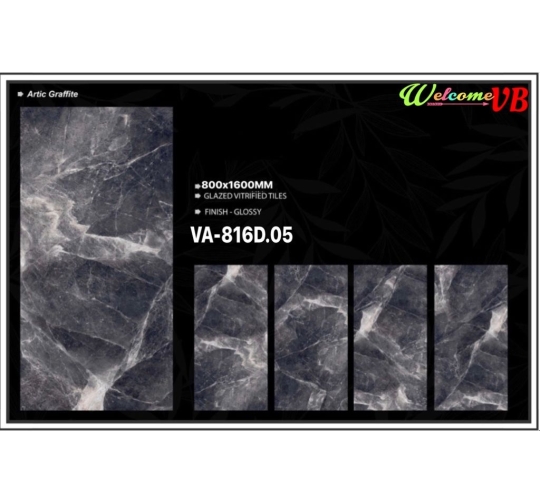 GẠCH ỐP LÁT ẤN ĐỘ 800x1600mm-ARTIC GRAFFITE (VA-816D.05)