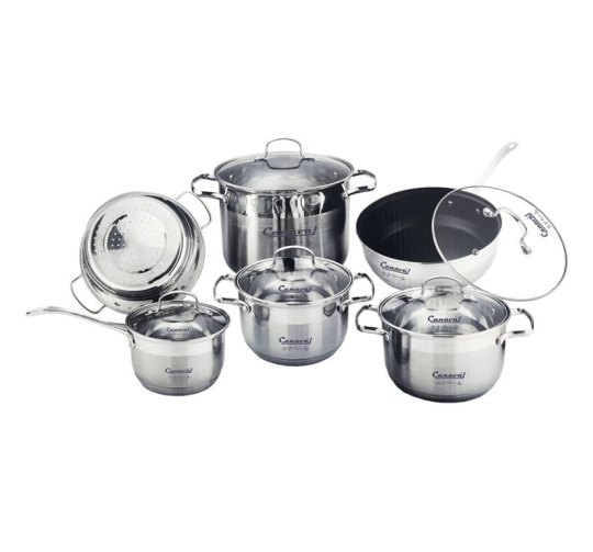 BỘ NỒI INOX 6 MÓN CÓ XỬNG HẤP CANAVAL CA159