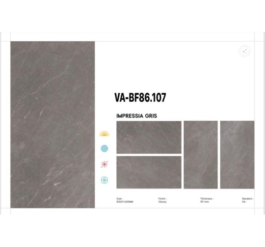 GẠCH ỐP LÁT ẤN ĐỘ 800x1600mm-IMPRESSIA GRIS (VA-BF86.107)