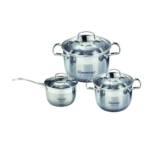 BỘ NỒI INOX 6 MÓN CÓ SIÊU ĐUN NƯỚC CANAVAL CA-239