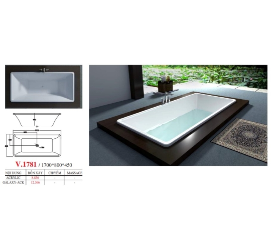 BỒN TẮM DÀI THIẾT KẾ ÂM SÀN - VIỆT MỸ