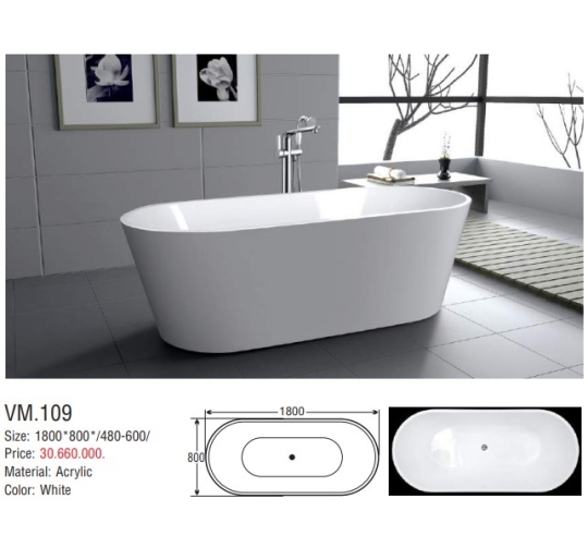 BỒN TẮM DÀI & OVAL LIỀN KHỐI - VIỆT MỸ