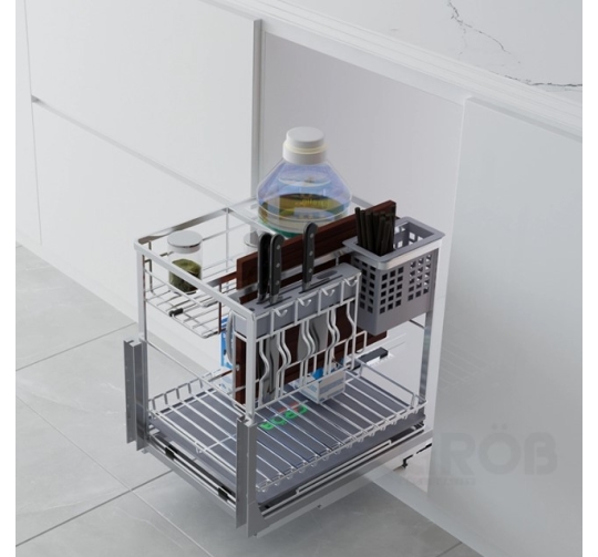 KỆ ĐỰNG DAO THỚT MIX OVAL INOX SUS304