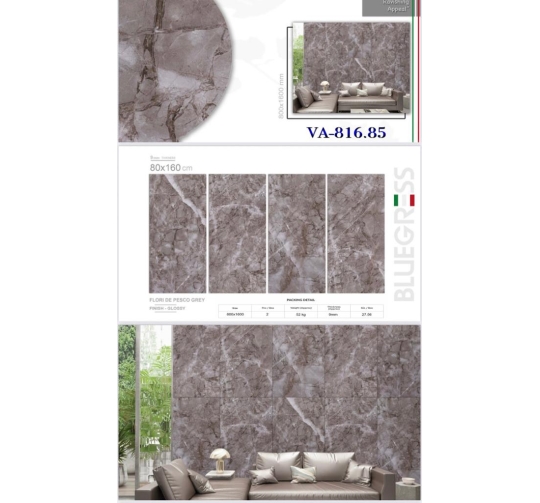 GẠCH ỐP LÁT ẤN ĐỘ FLORI DE PASCO GREY 800x1600mm-VA-816.65