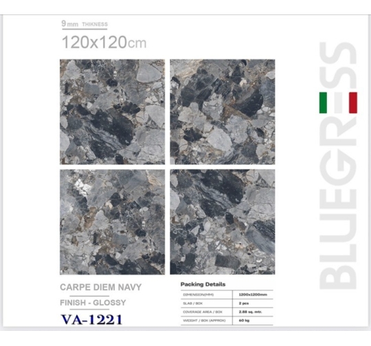 GẠCH ỐP LÁT ẤN ĐỘ 1200x1200mm-CARPE DIEM NAVY (VA-1221)