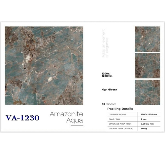 GẠCH ỐP LÁT ẤN ĐỘ 1200x1200mm-AMAZONITE AQUA (VA-1230)