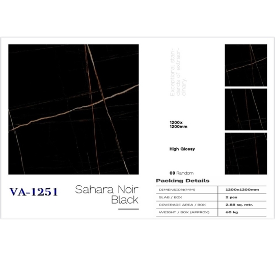 GẠCH ỐP LÁT ẤN ĐỘ 1200x1200mm-SHARA NOIR BLACK (VA-1251)