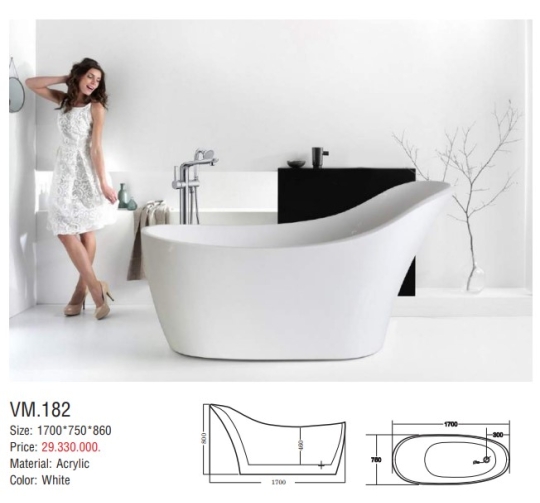 BỒN TẮM HÌNH GUỐC LIỀN KHỐI - VIỆT MỸ