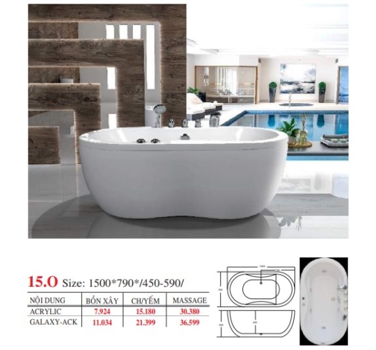 BỒN TẮM OVAL / TRÒN / GÓC ĐẶT SÀN - VIỆT MỸ