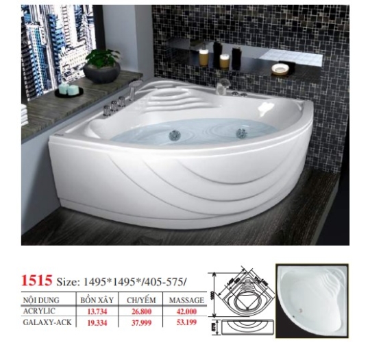 BỒN TẮM OVAL / TRÒN / GÓC ĐẶT SÀN - VIỆT MỸ
