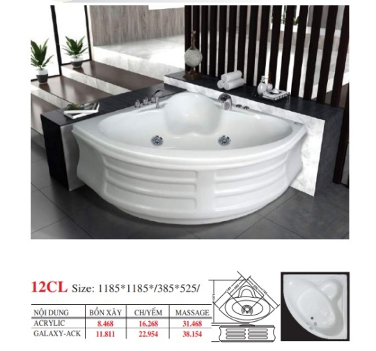 BỒN TẮM GÓC & CHẮN KÍNH ĐẶT SÀN - VIỆT MỸ