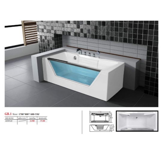 BỒN TẮM GÓC & CHẮN KÍNH ĐẶT SÀN - VIỆT MỸ