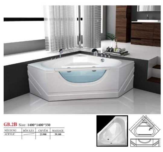 BỒN TẮM GÓC & CHẮN KÍNH ĐẶT SÀN - VIỆT MỸ