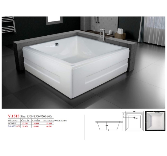 BỒN TẮM DÀI ĐẶT SÀN V14X - VIỆT MỸ
