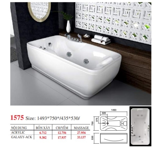 BỒN TẮM DÀI ĐẶT SÀN V14X - VIỆT MỸ
