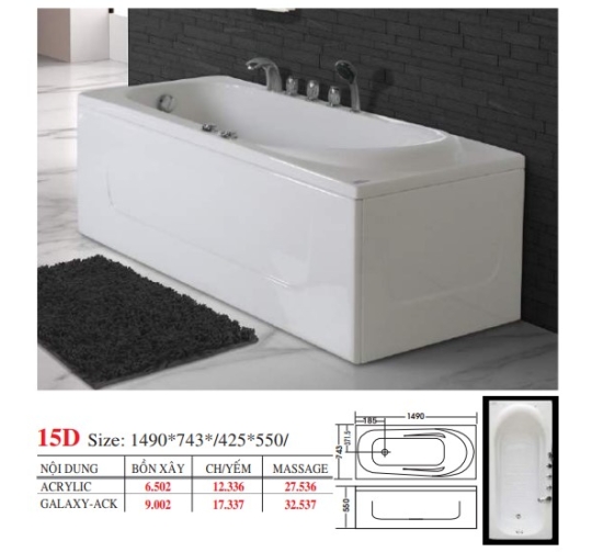 BỒN TẮM DÀI ĐẶT SÀN V14X - VIỆT MỸ