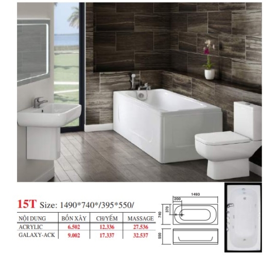 BỒN TẮM DÀI ĐẶT SÀN V14X - VIỆT MỸ