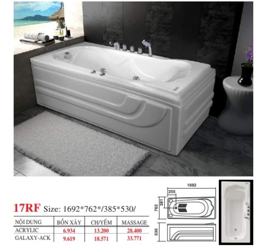 BỒN TẮM DÀI ĐẶT SÀN V17X - VIỆT MỸ