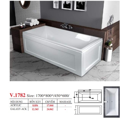 BỒN TẮM DÀI ĐẶT SÀN V17X - VIỆT MỸ